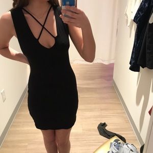 Tight black velvety dress!